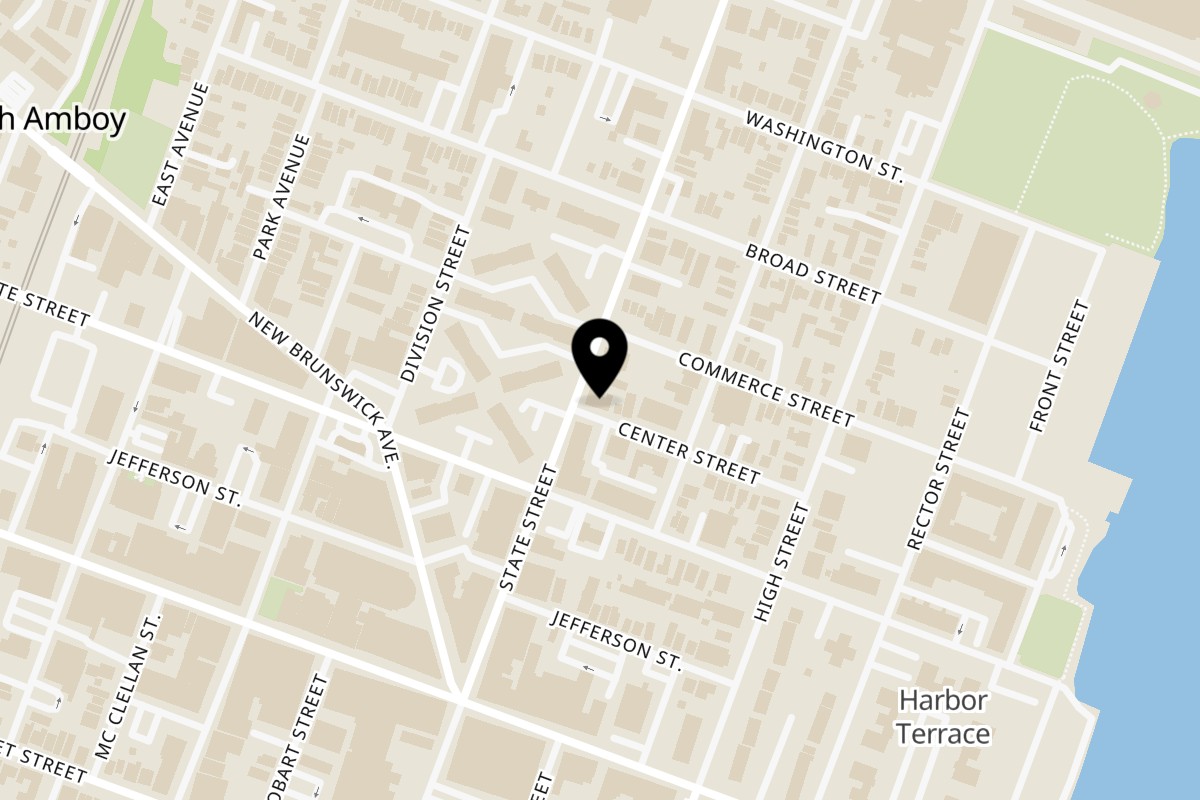 Map showing the location of Eclipse Burgers Cachapas Y Mas Eclipse 368 on 368 State St in Perth Amboy